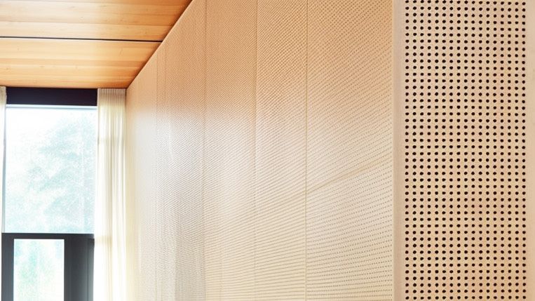 micro perforated wood panel project